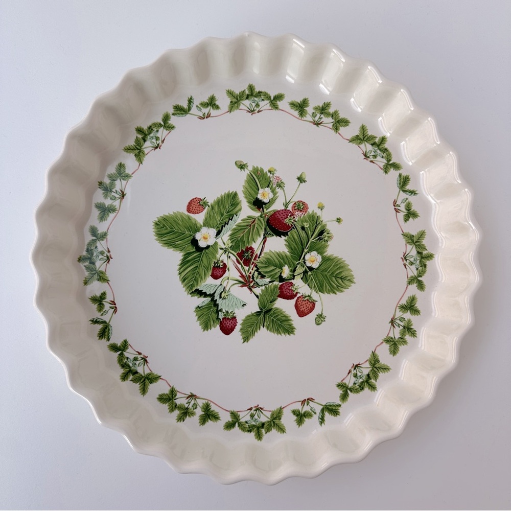 VTG‎ Portmeirion Summer Strawberries Quiche Vintage Pan Pie Baker Dish England